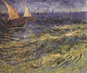 Vincent Van Gogh Seascape at Saintes-Maries (nn04) oil painting on canvas